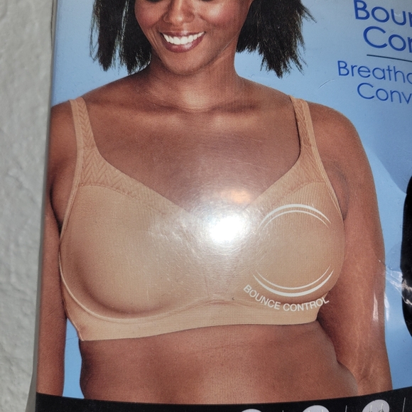 Playtex 18Hour WireFree Bounce Control Support Breathable Cup Bra Black 40D NIP - Picture 3 of 15